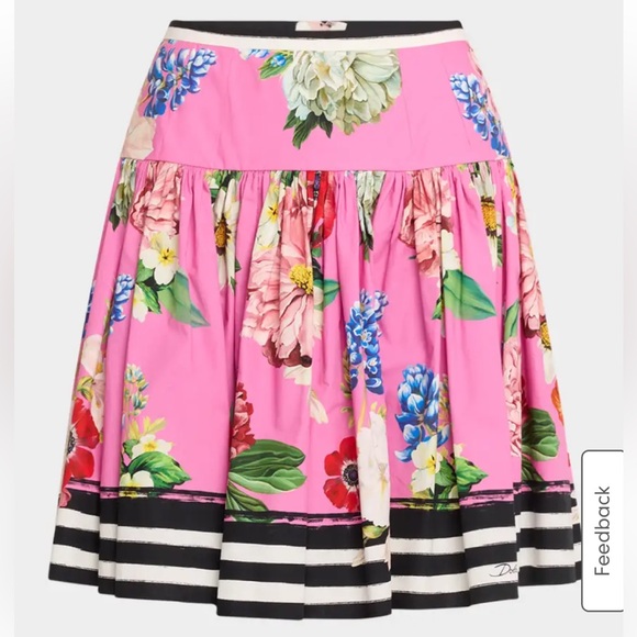 Dolce & Gabbana Dresses & Skirts - Dolce& GABBANA floral flare striped mini skirt